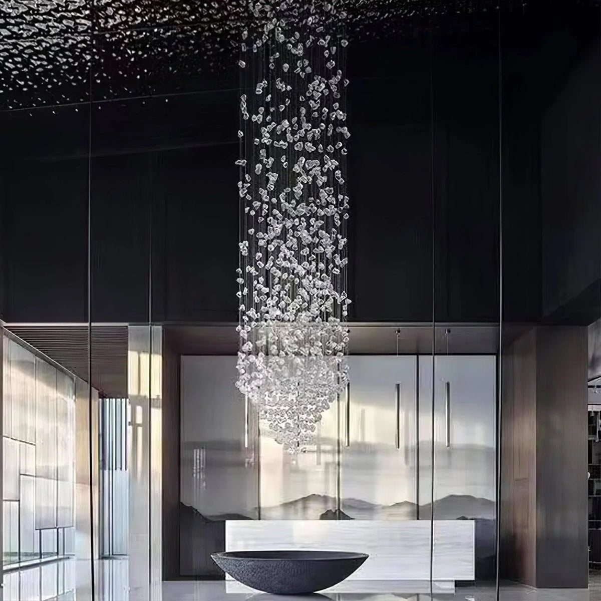 Metavaya Chandelier Multicolor Crystal Stone Chandelier
