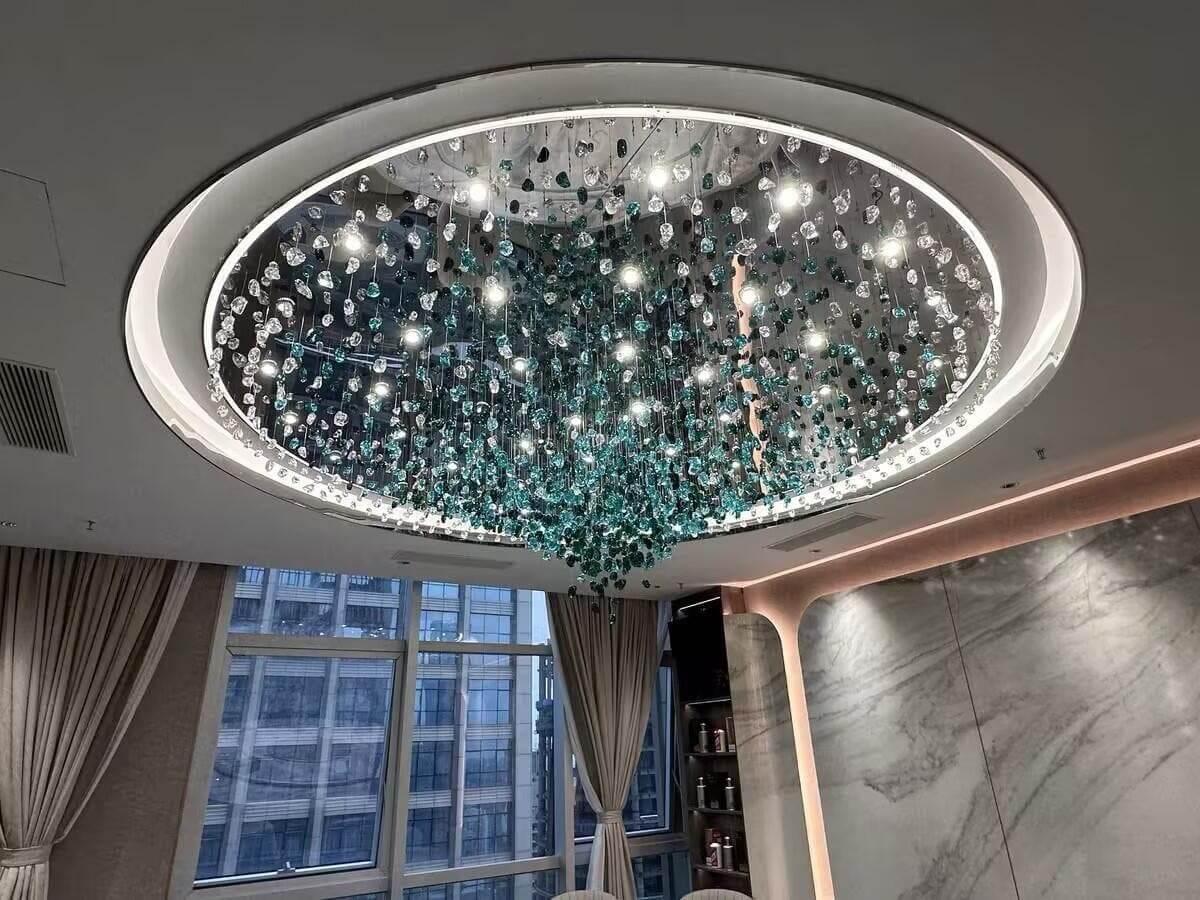 Metavaya Chandelier Multicolor Crystal Stone Chandelier