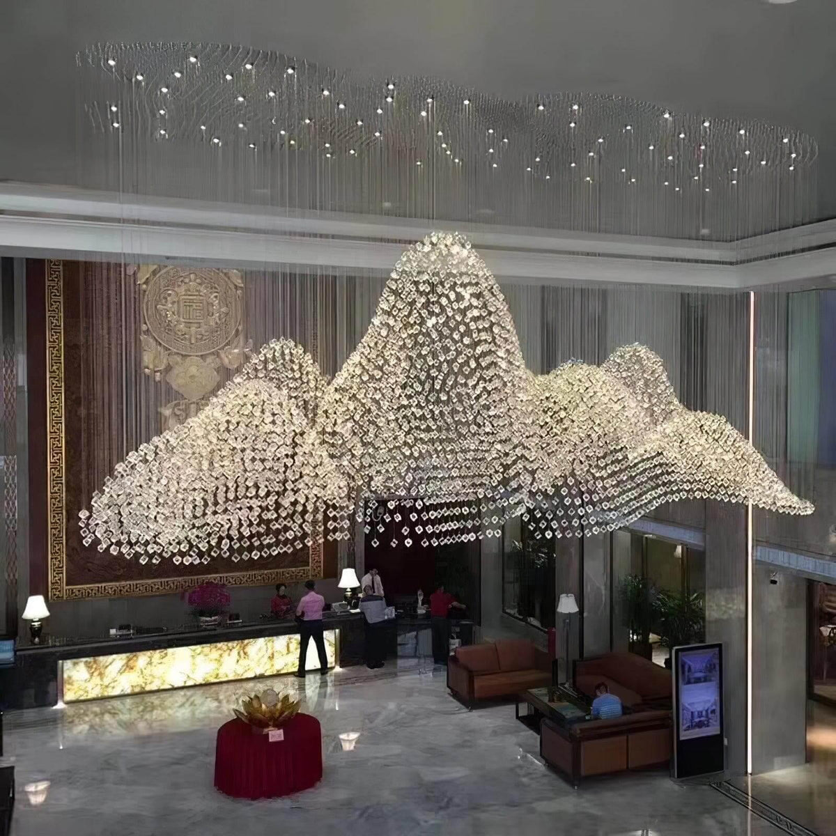 Metavaya Chandelier Multicolor Crystal Stone Chandelier