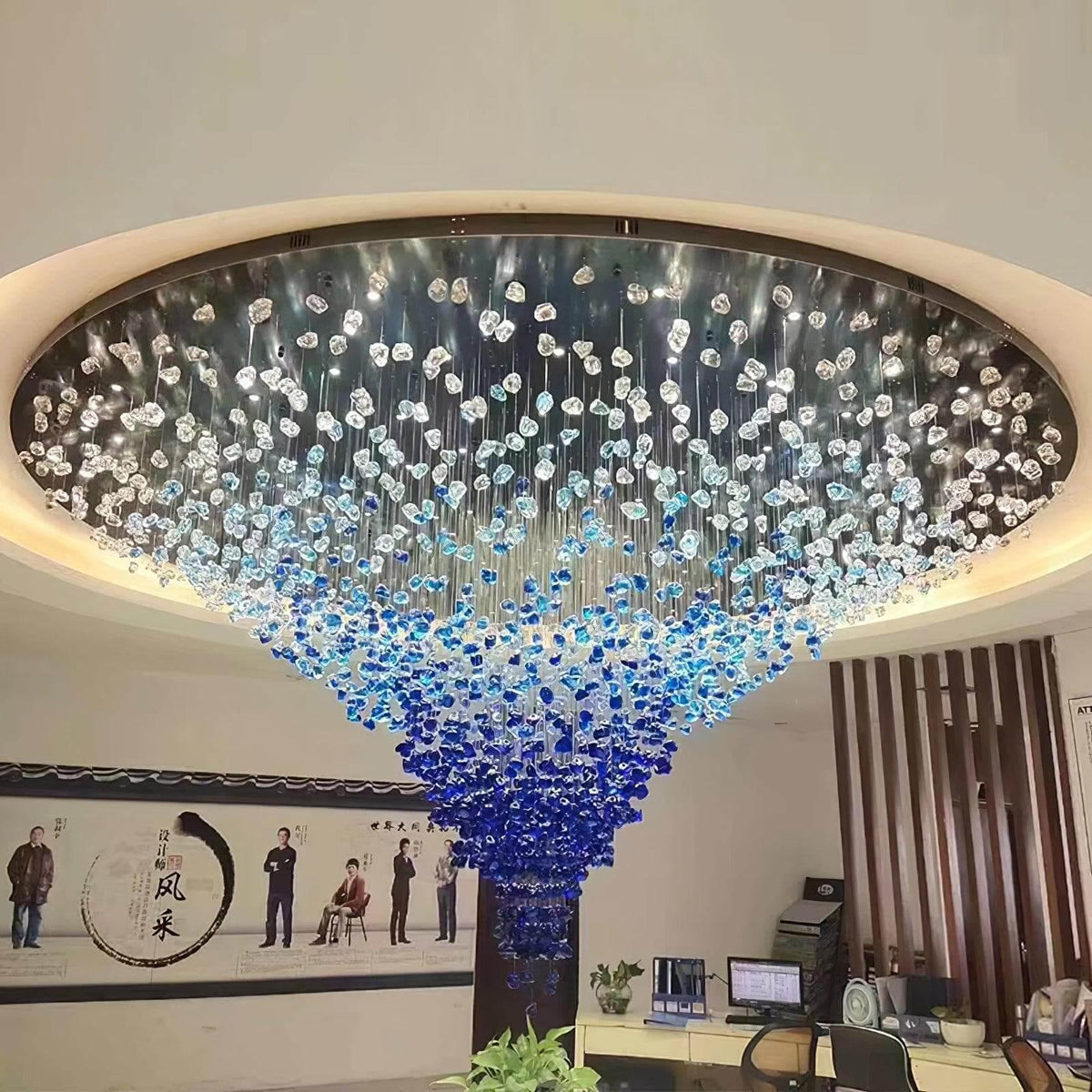 Metavaya Chandelier Multicolor Crystal Stone Chandelier