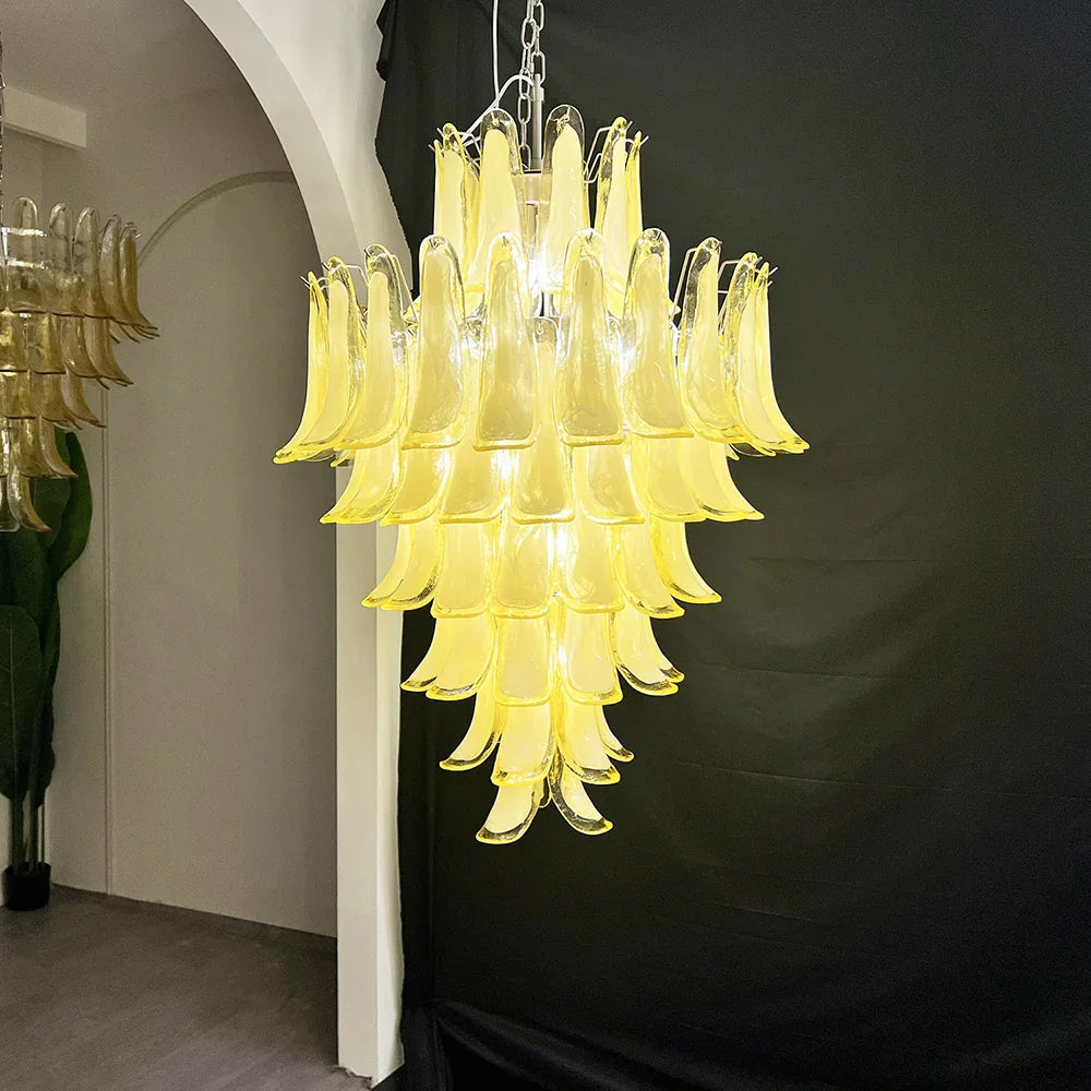 Caramel Petals Glass Chandelier - view 2 | Metavaya