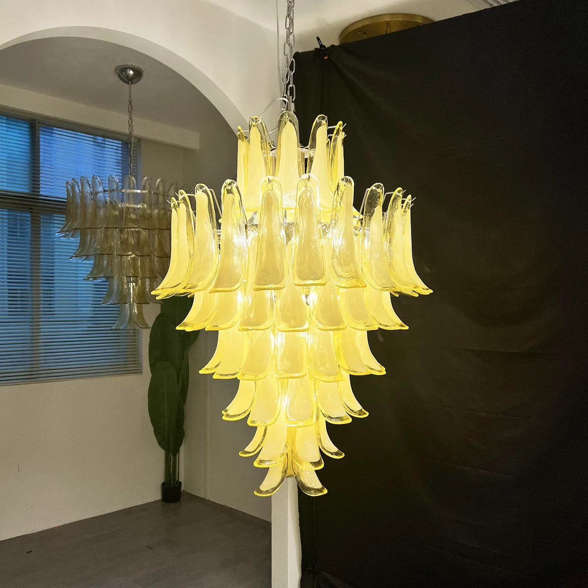 Caramel Petals Glass Chandelier - view 7 | Metavaya