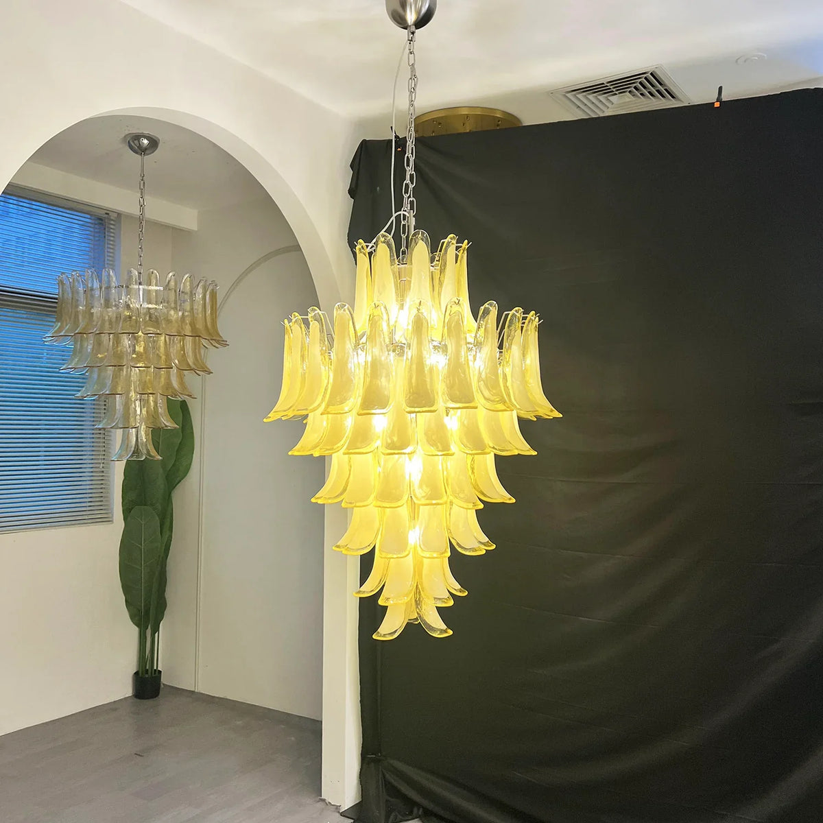 Caramel Petals Glass Chandelier - view 4 | Metavaya