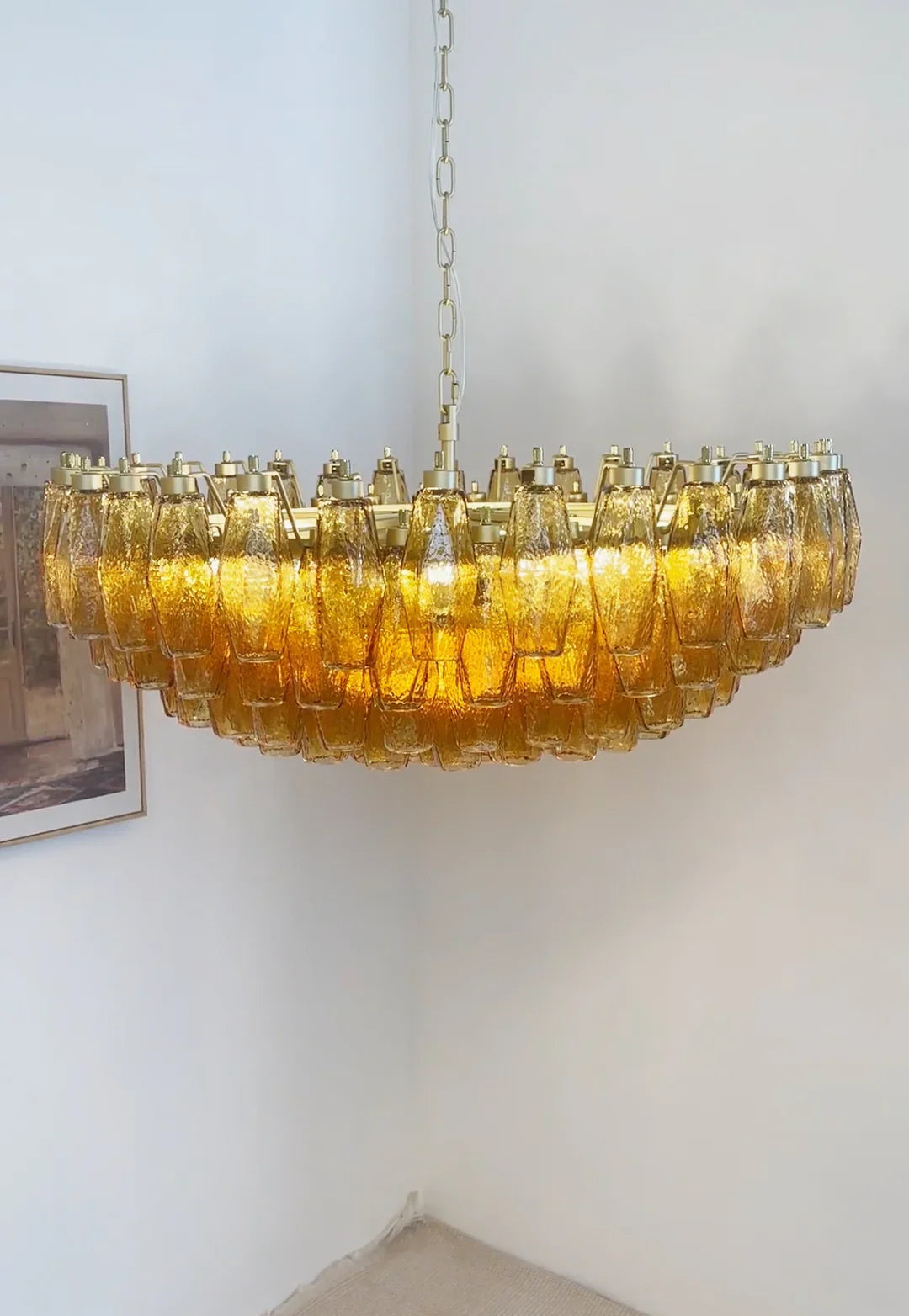 Faceted Amber Chandelier - view 6 | Metavaya