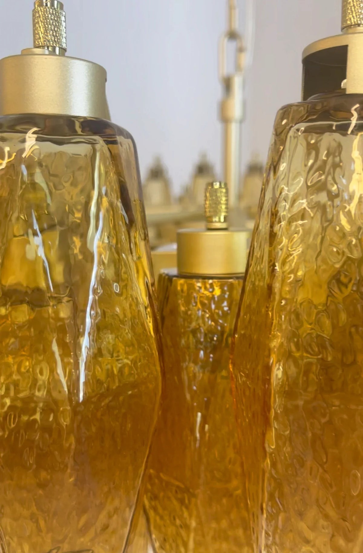 Faceted Amber Chandelier - view 9 | Metavaya
