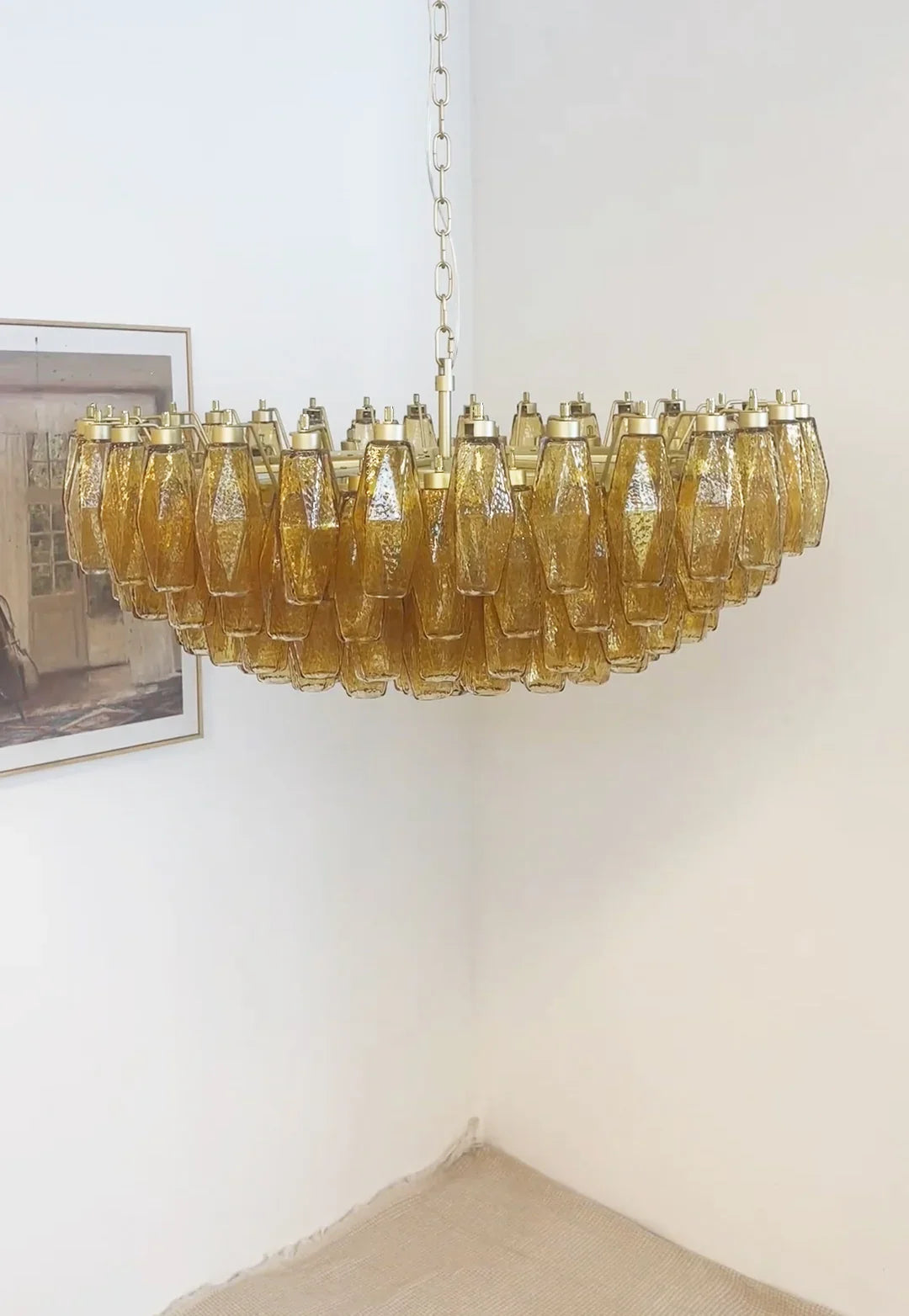Faceted Amber Chandelier - view 7 | Metavaya