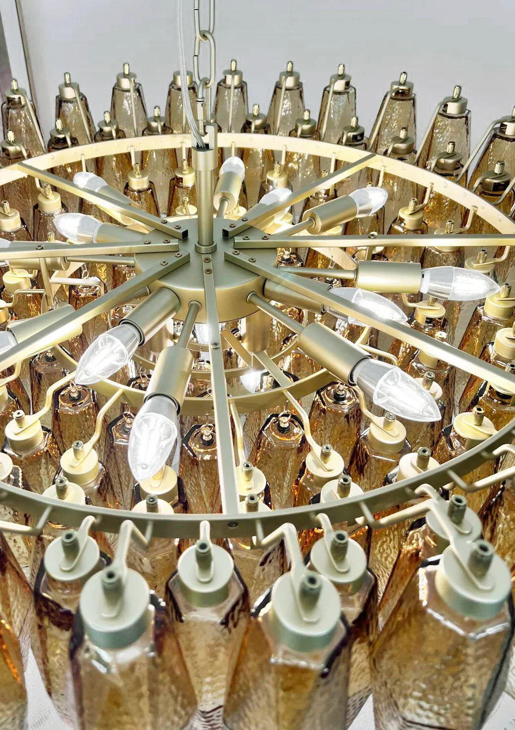 Faceted Amber Chandelier - view 12 | Metavaya