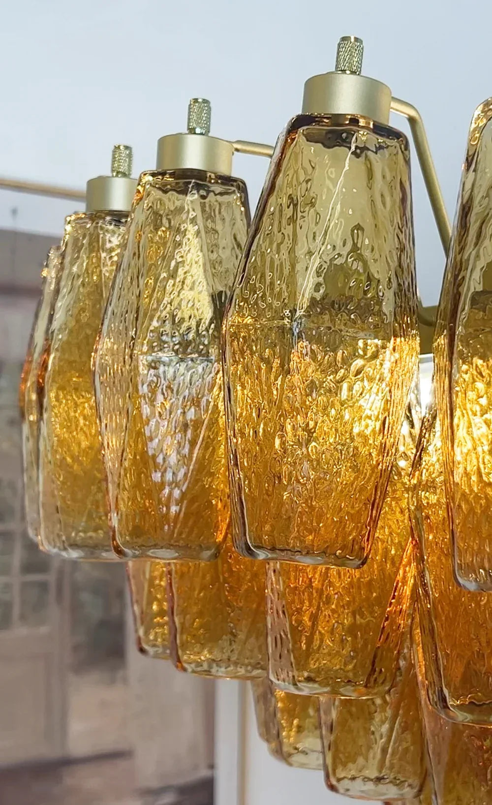 Faceted Amber Chandelier - view 13 | Metavaya