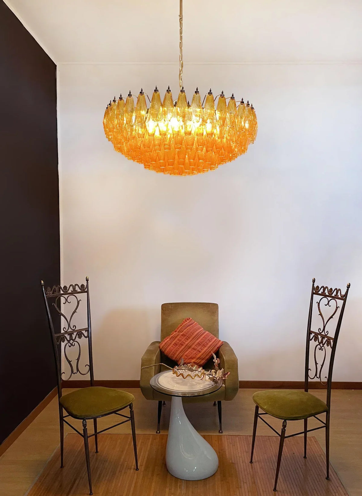 Faceted Amber Chandelier - view 4 | Metavaya