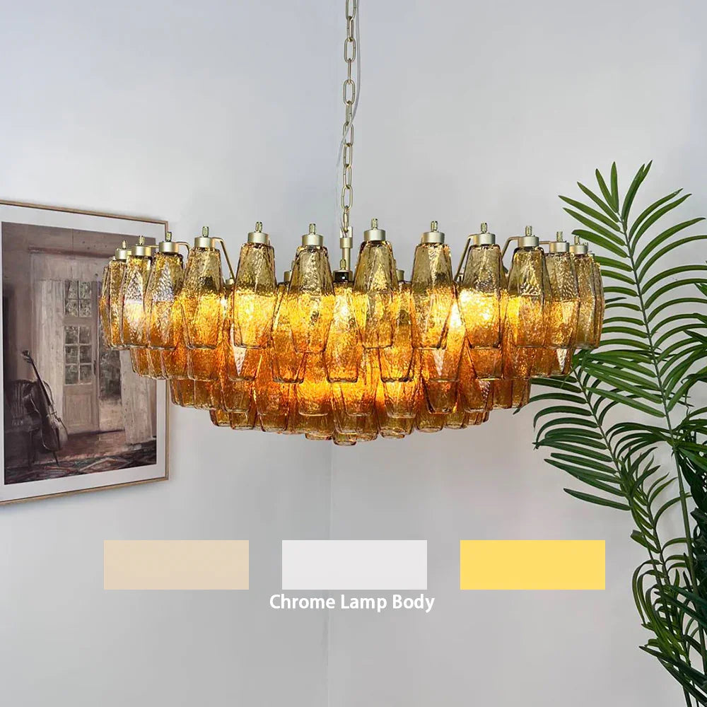 Faceted Amber Chandelier - view 15 | Metavaya