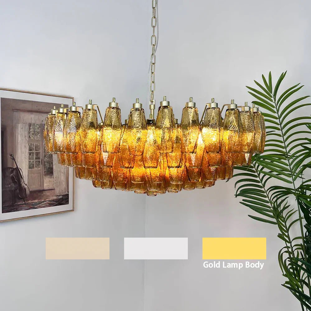 Faceted Amber Chandelier - view 16 | Metavaya