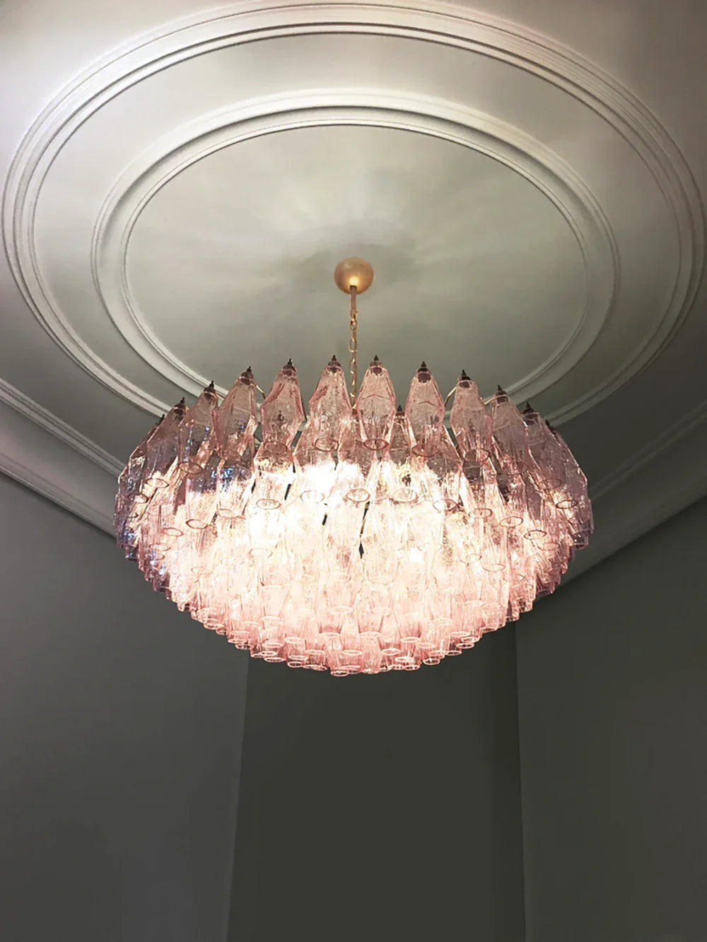 Faceted Pink Chandelier - view 8 | Metavaya
