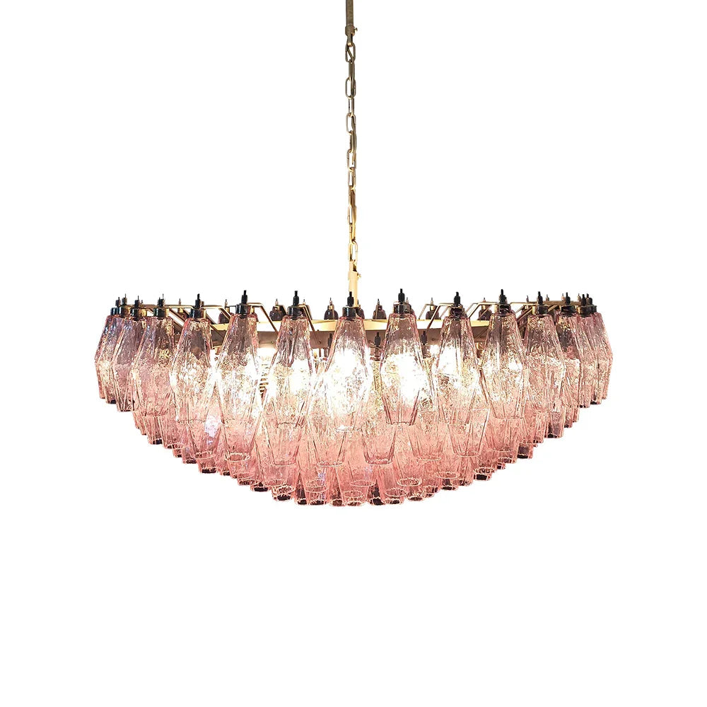 Faceted Pink Chandelier - view 16 | Metavaya