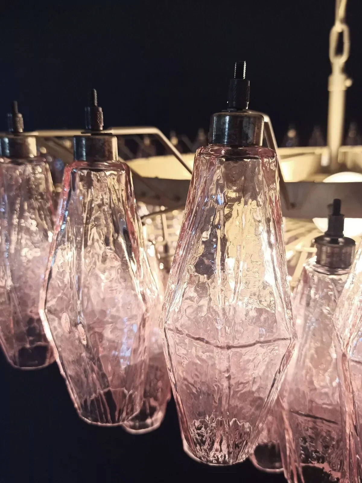Faceted Pink Chandelier - view 12 | Metavaya