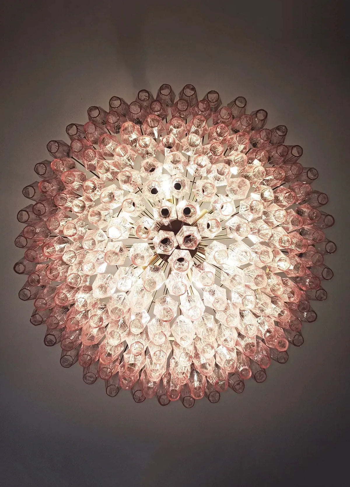 Faceted Pink Chandelier - view 9 | Metavaya