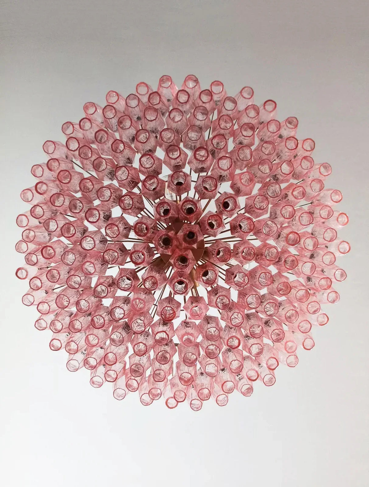 Faceted Pink Chandelier - view 10 | Metavaya