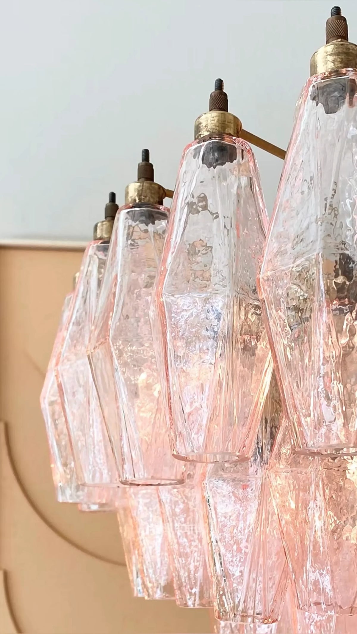 Faceted Pink Chandelier - view 11 | Metavaya