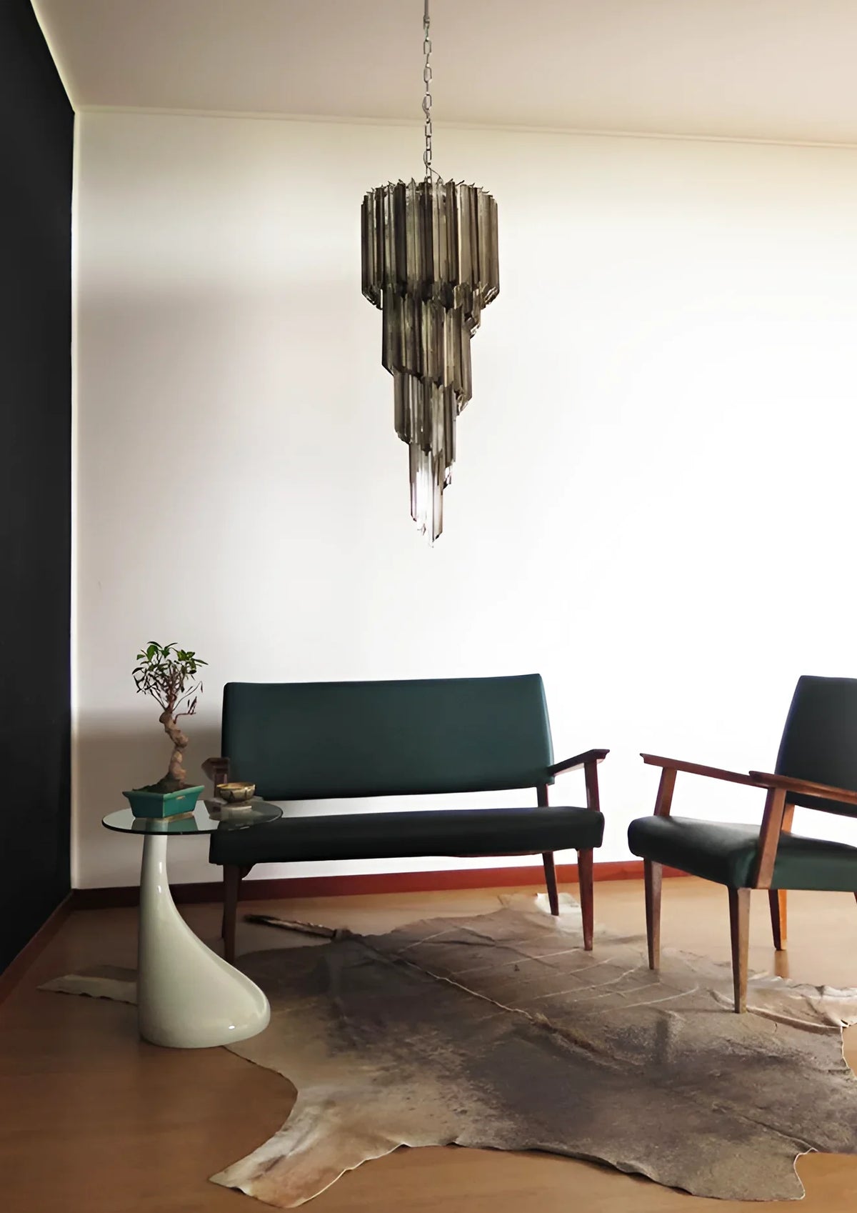 Transparent Smoked Quadriedri Prism Chandelier - view 10 | Metavaya