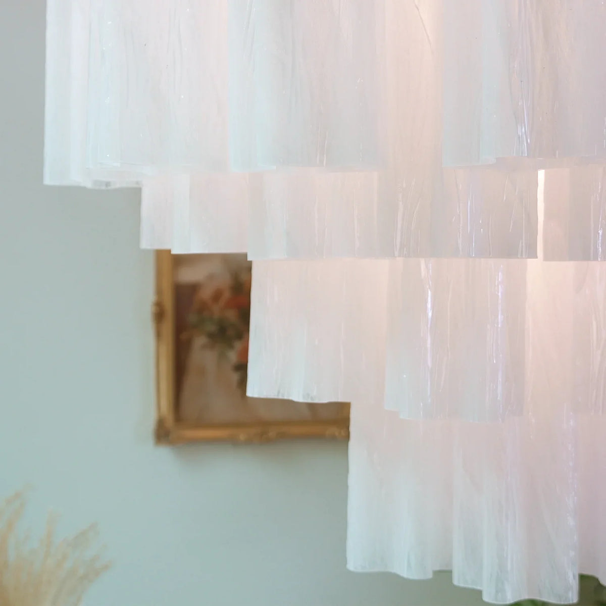 White Glass Tube Chandelier - view 23 | Metavaya