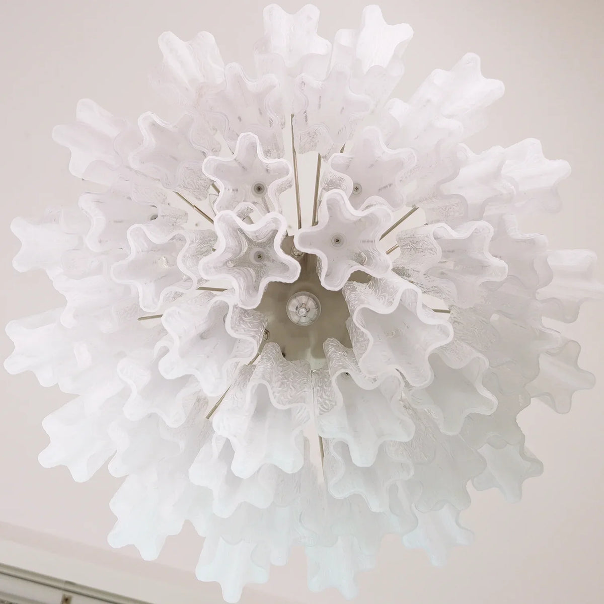 White Glass Tube Chandelier - view 19 | Metavaya