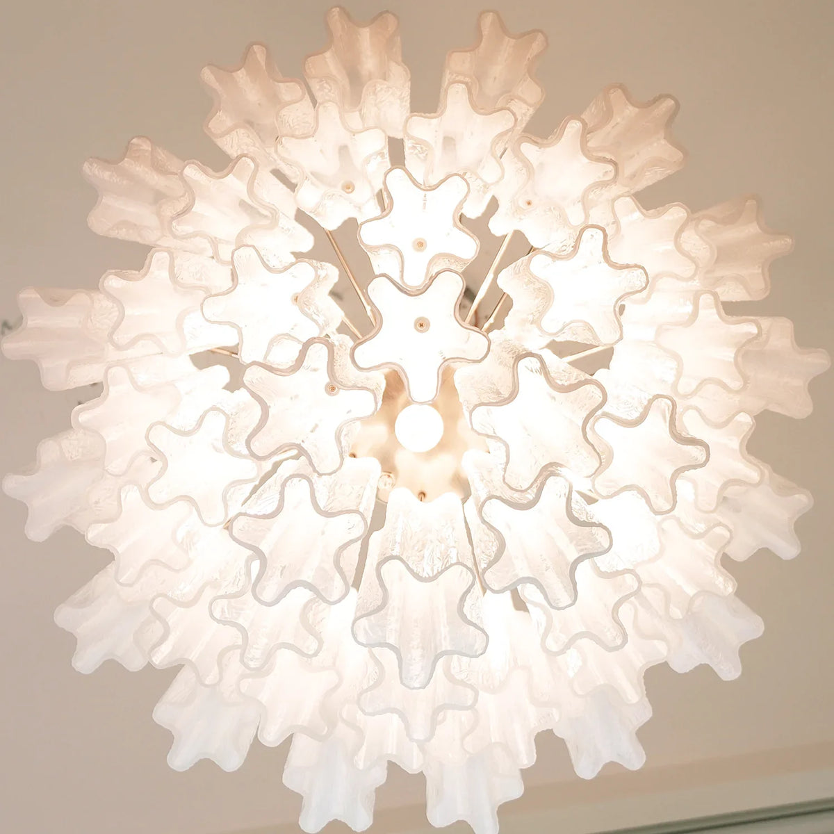 White Glass Tube Chandelier - view 18 | Metavaya