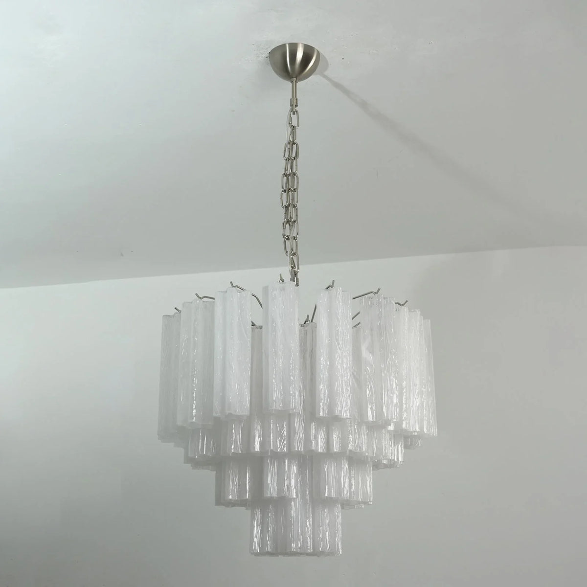 White Glass Tube Chandelier - view 30 | Metavaya