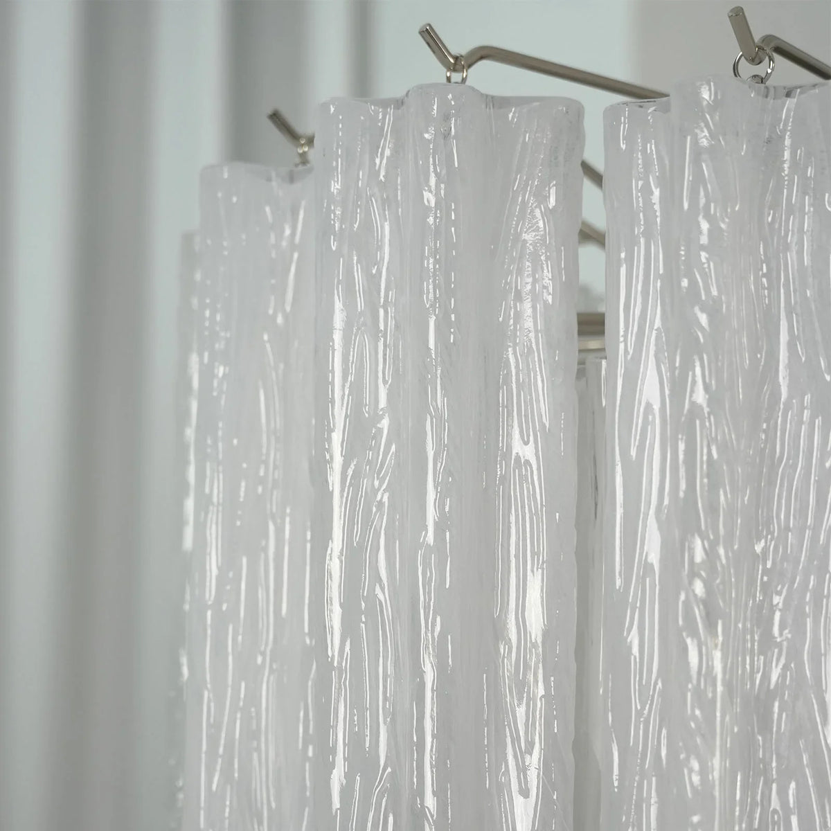 White Glass Tube Chandelier - view 37 | Metavaya
