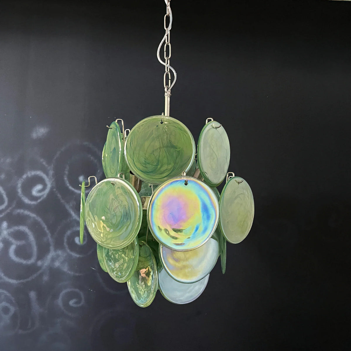 Vintage Green Discs Chandelier - view 12 | Metavaya
