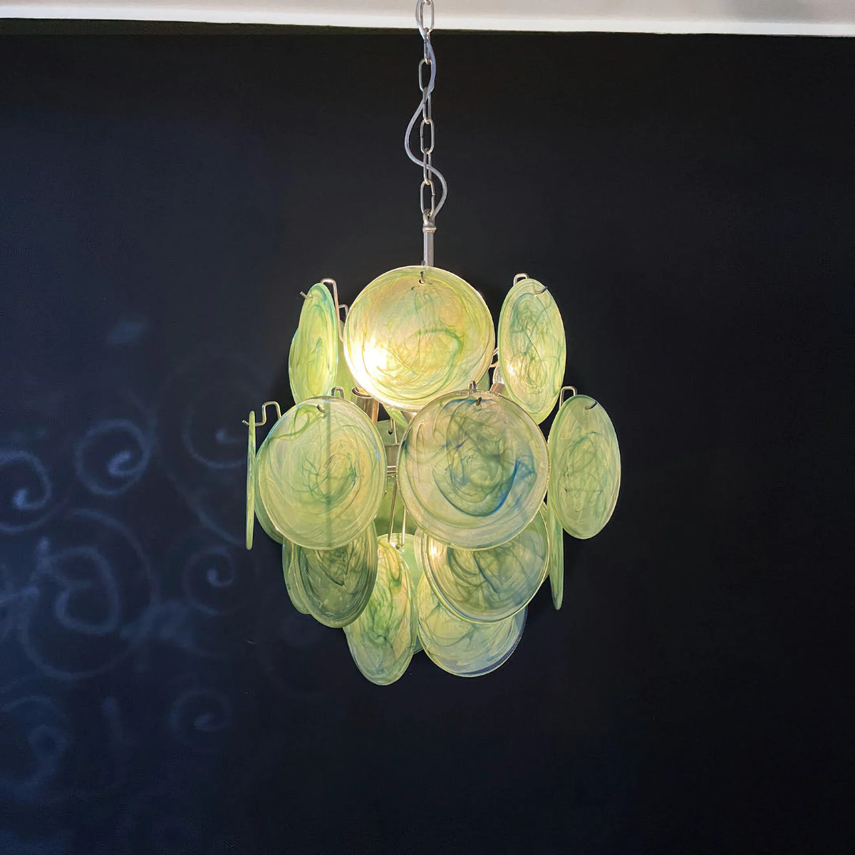 Vintage Green Discs Chandelier - view 13 | Metavaya