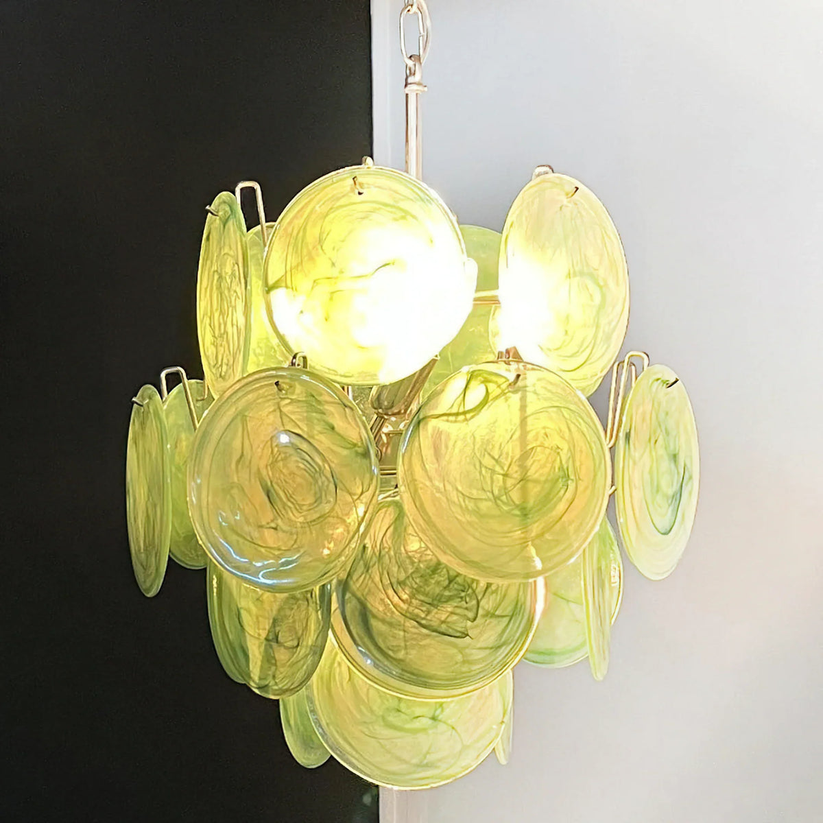 Vintage Green Discs Chandelier - view 14 | Metavaya
