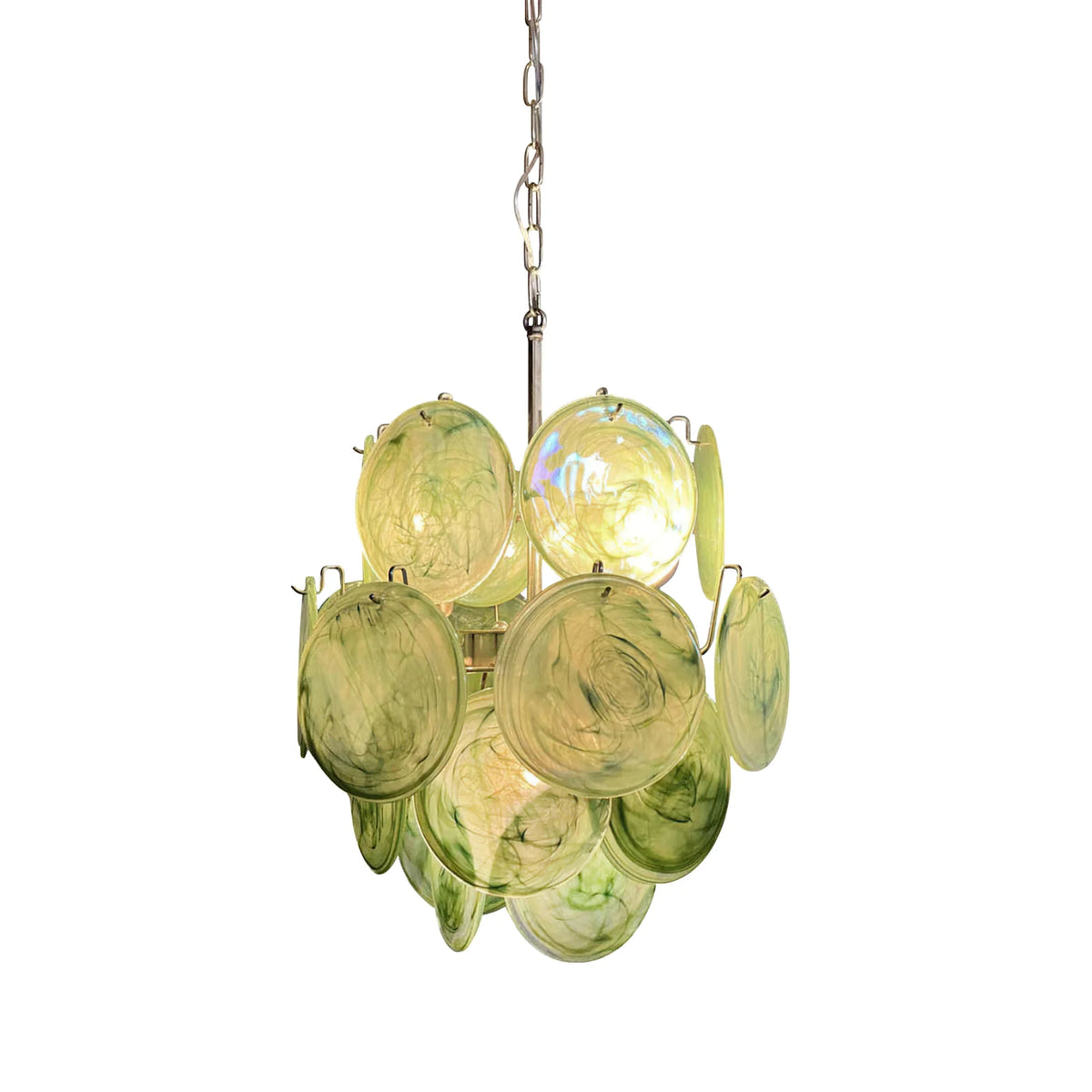 Vintage Green Discs Chandelier - view 16 | Metavaya