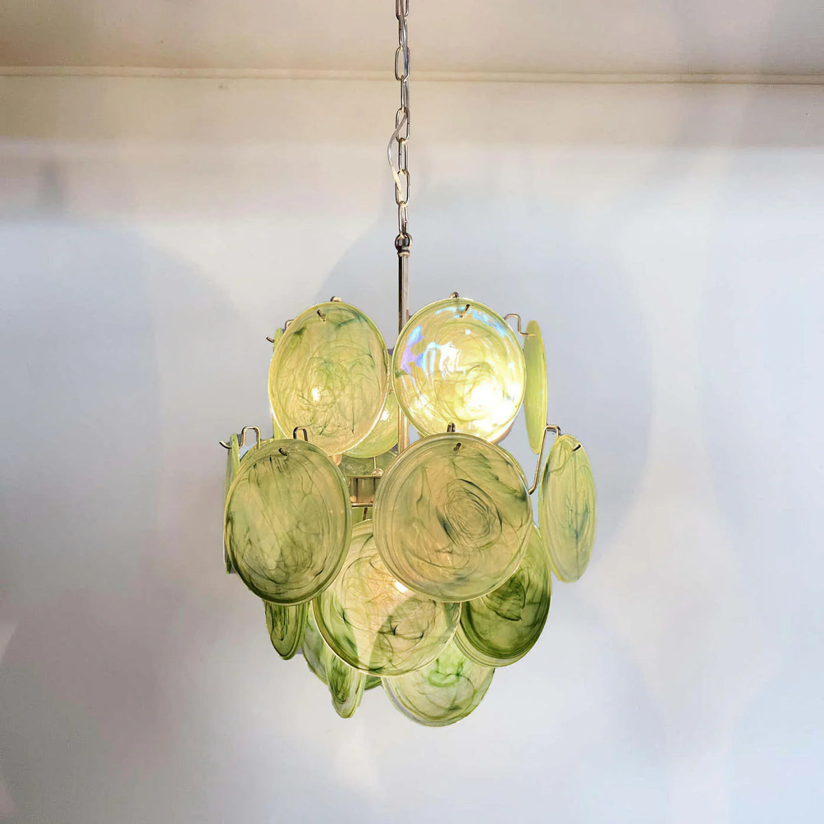 Vintage Green Discs Chandelier - view 18 | Metavaya