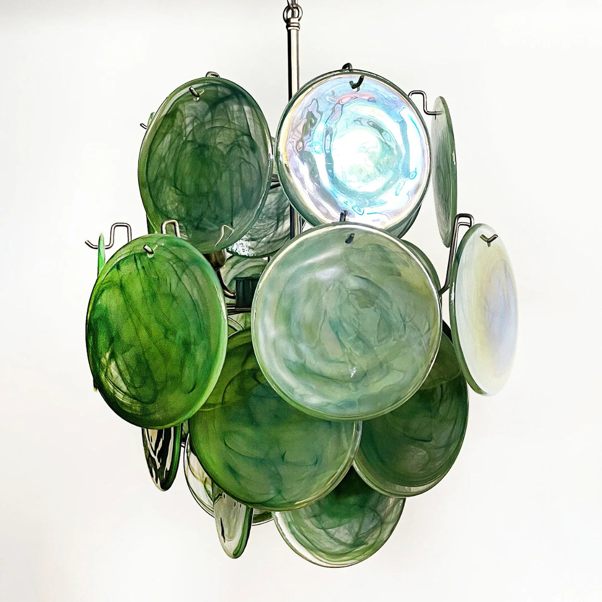 Vintage Green Discs Chandelier - view 20 | Metavaya