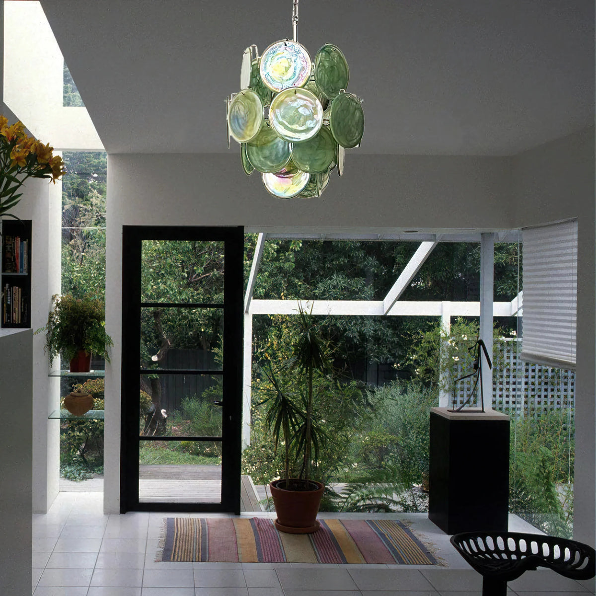 Vintage Green Discs Chandelier - view 22 | Metavaya