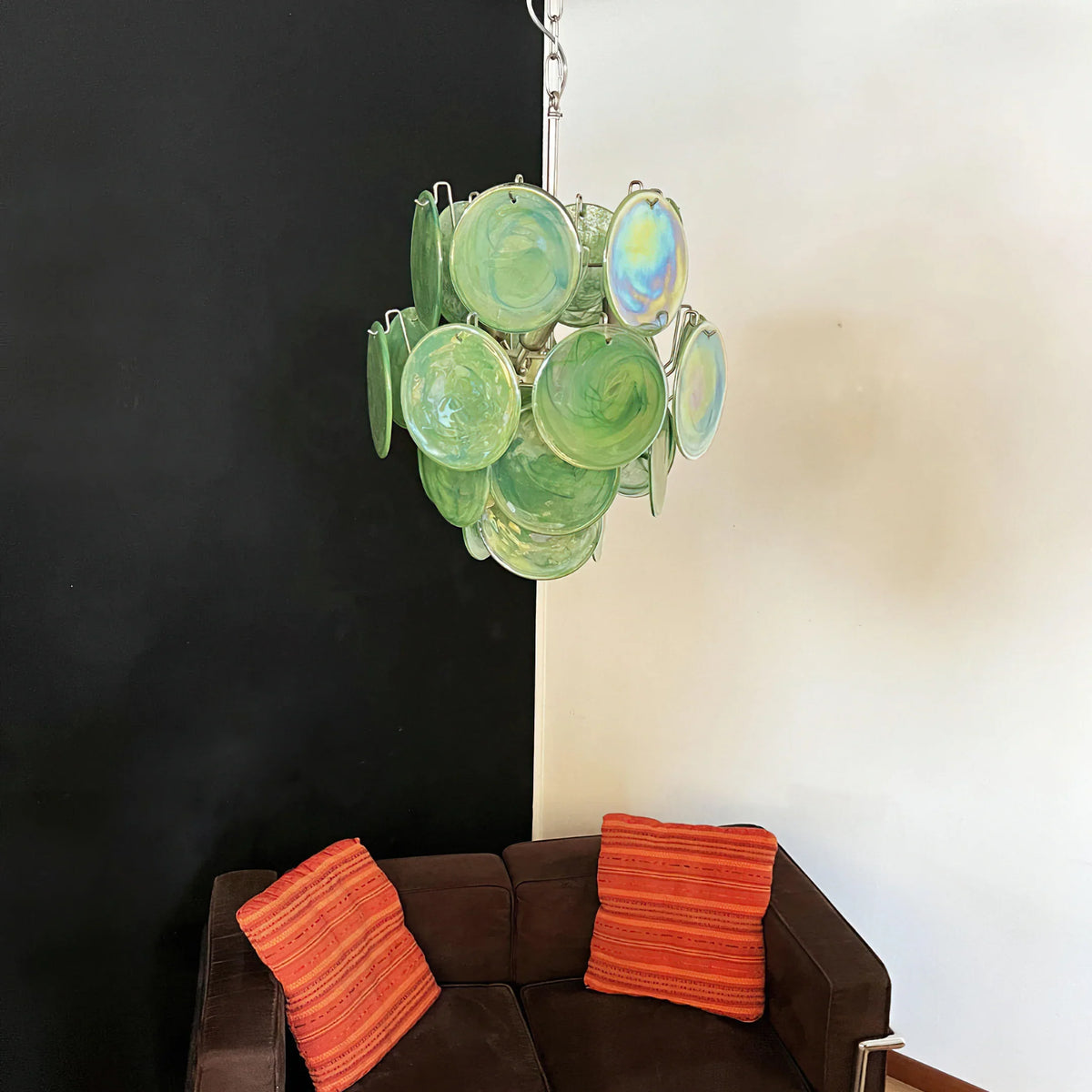 Vintage Green Discs Chandelier - view 23 | Metavaya