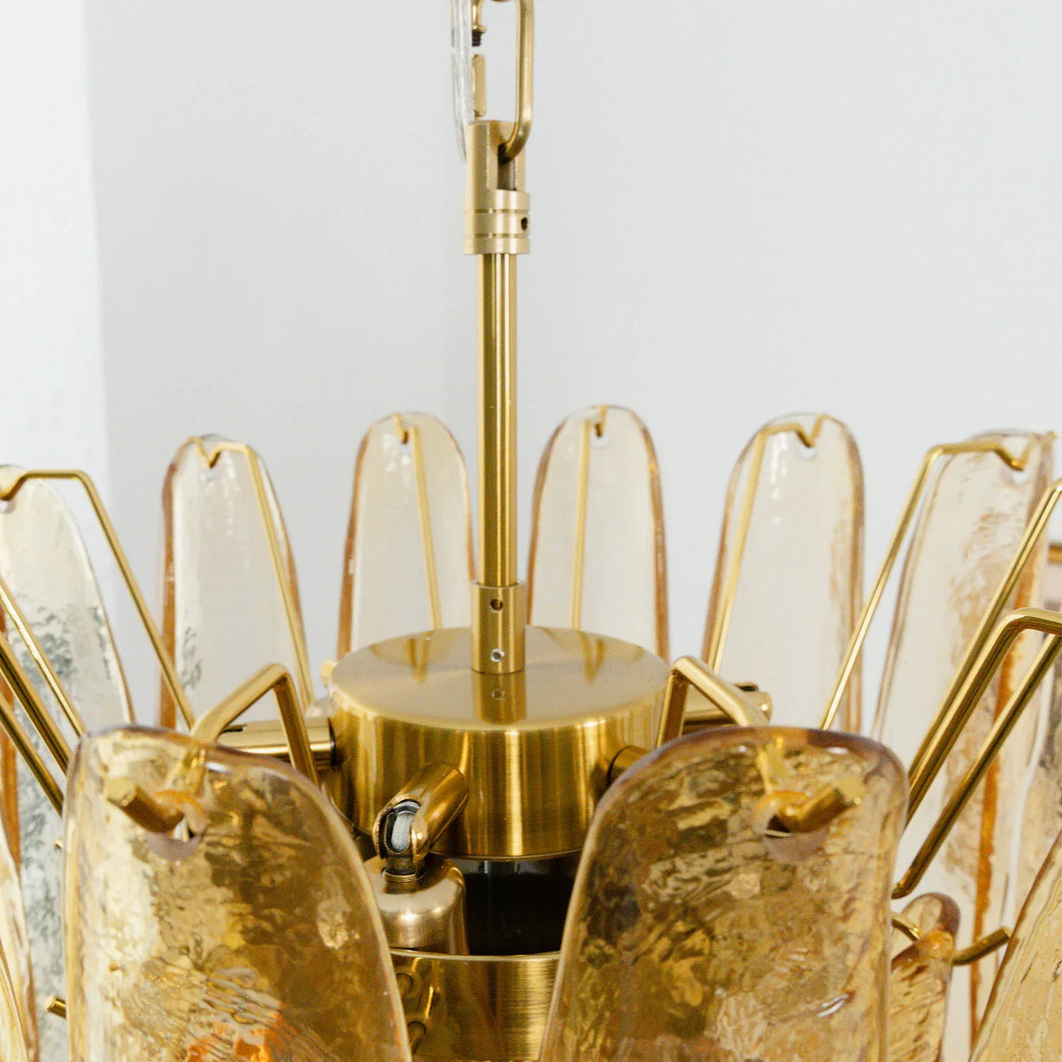 Amber Glass Petal Chandelier - view 9 | Metavaya