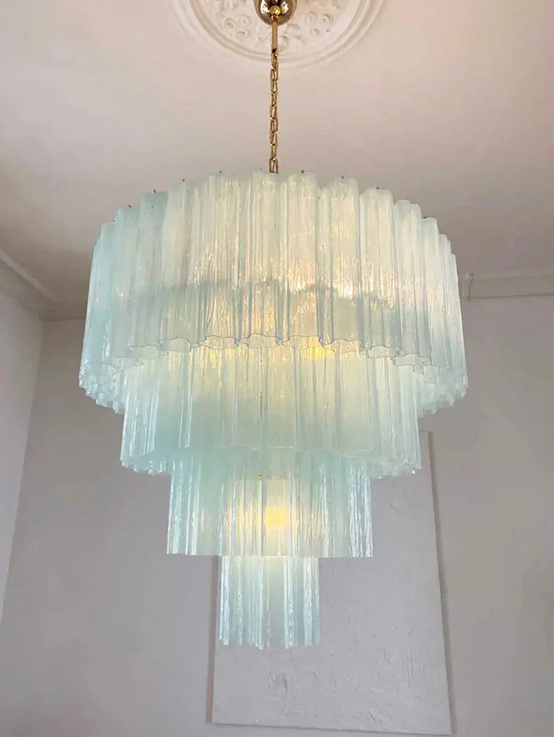 Blue Glass Tubes Chandelier - view 14 | Metavaya