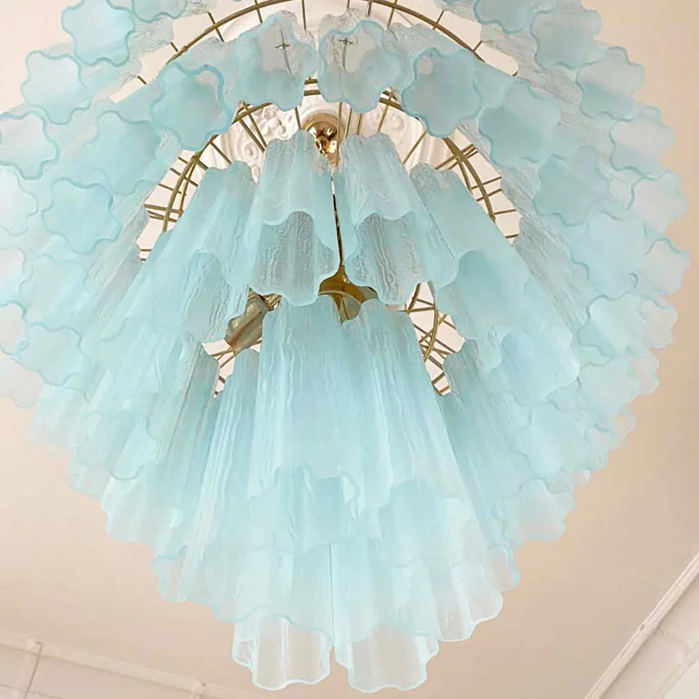 Blue Glass Tubes Chandelier - view 19 | Metavaya