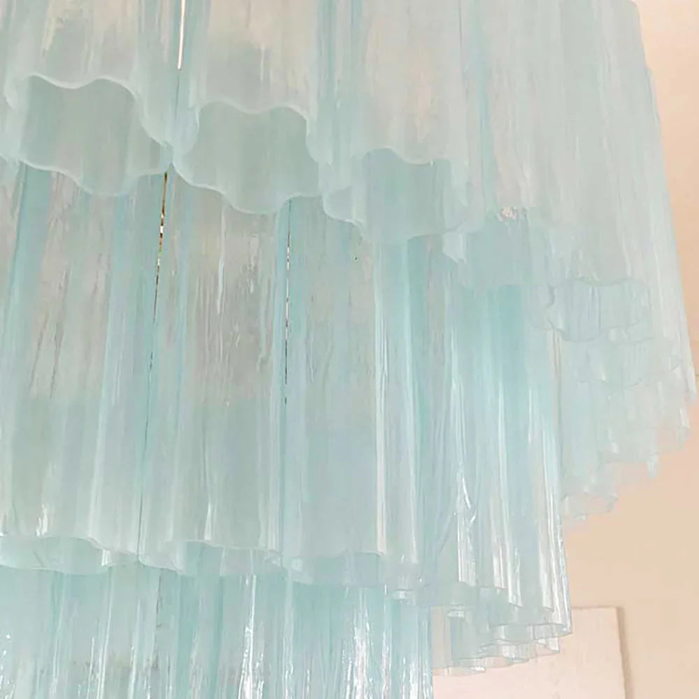 Blue Glass Tubes Chandelier - view 23 | Metavaya