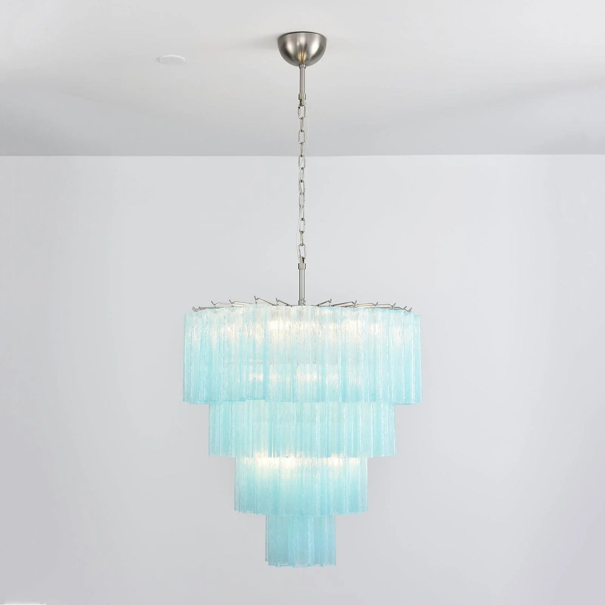 Blue Glass Tubes Chandelier - view 25 | Metavaya