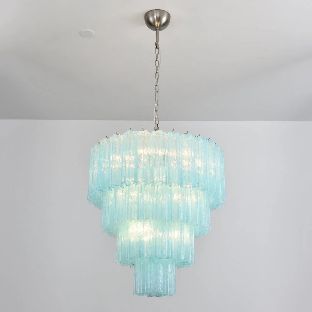 Blue Glass Tubes Chandelier - view 26 | Metavaya