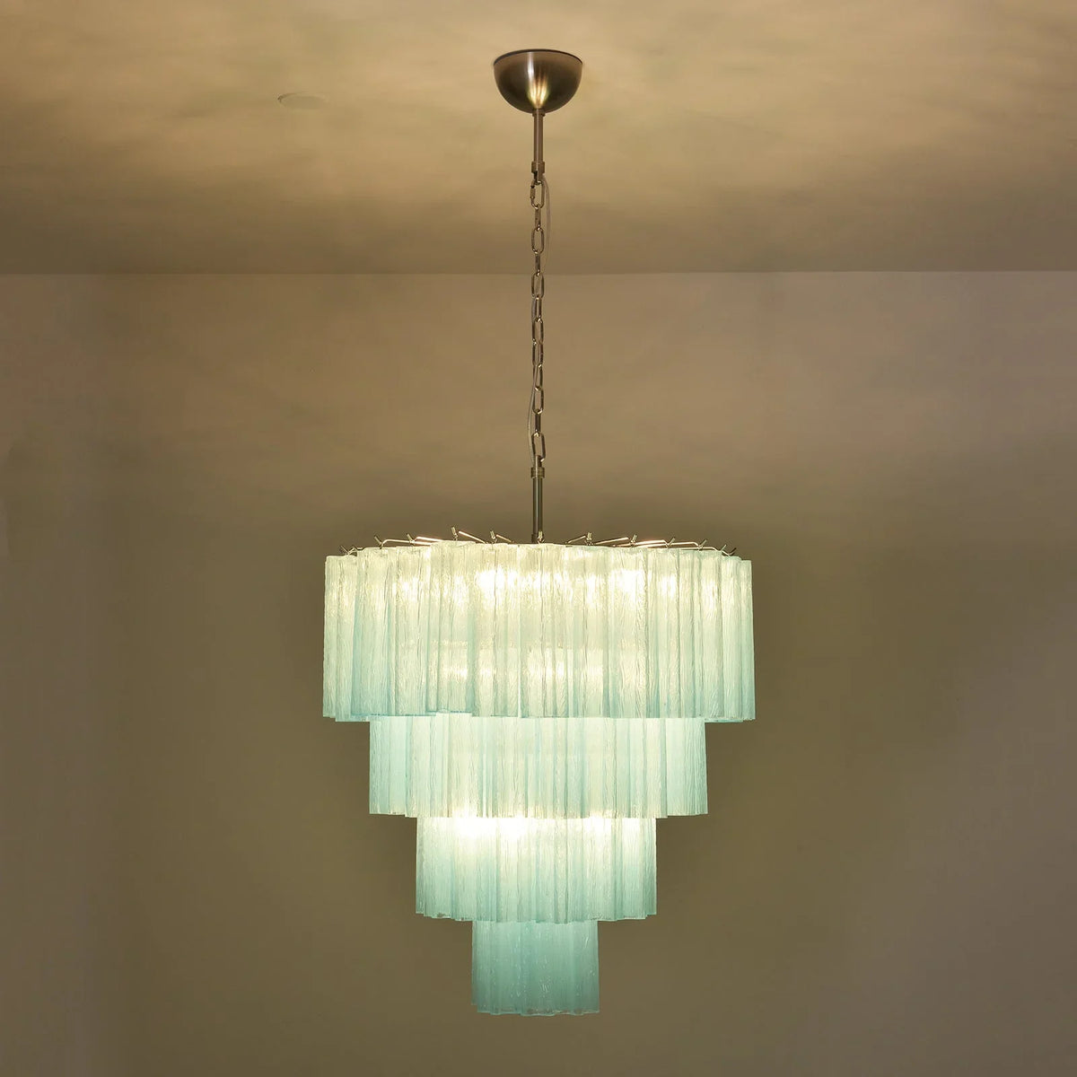 Blue Glass Tubes Chandelier - view 27 | Metavaya