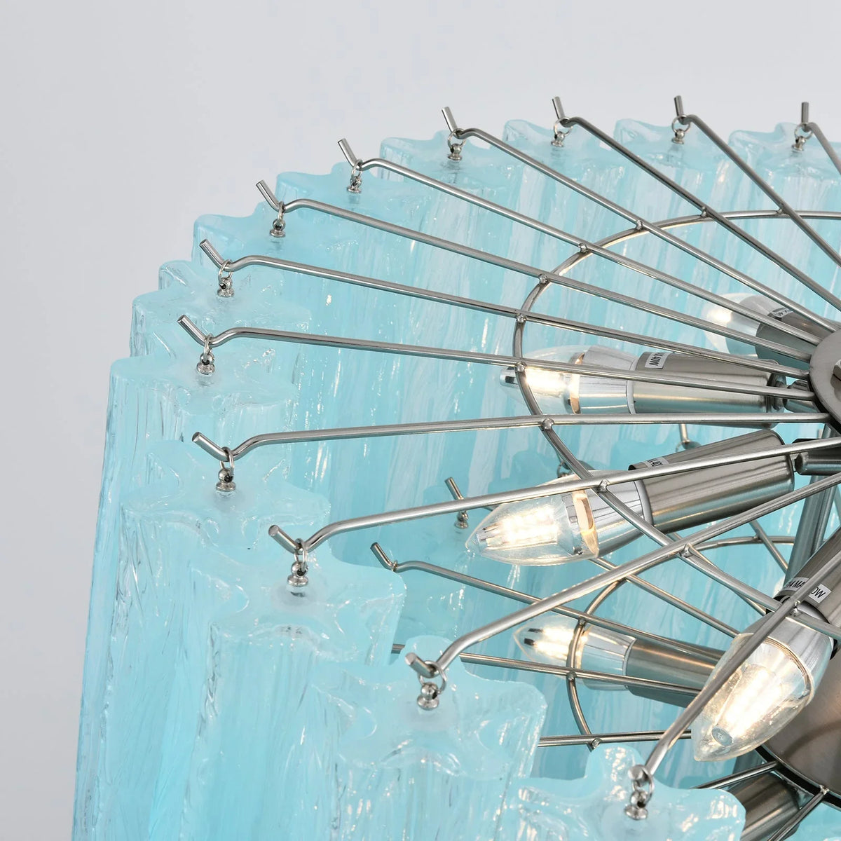 Blue Glass Tubes Chandelier - view 34 | Metavaya