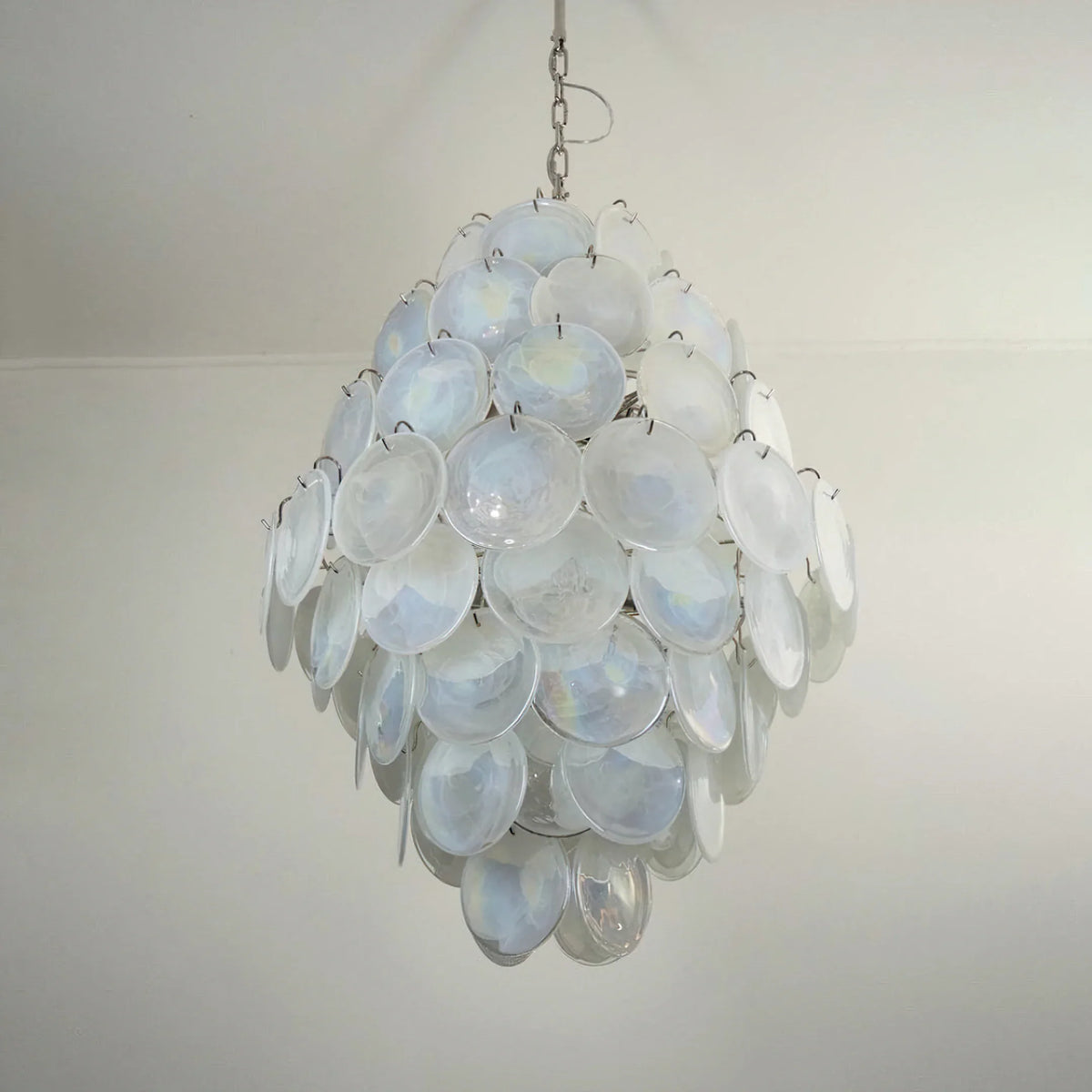 Vintage White Discs Chandelie - view 11 | Metavaya