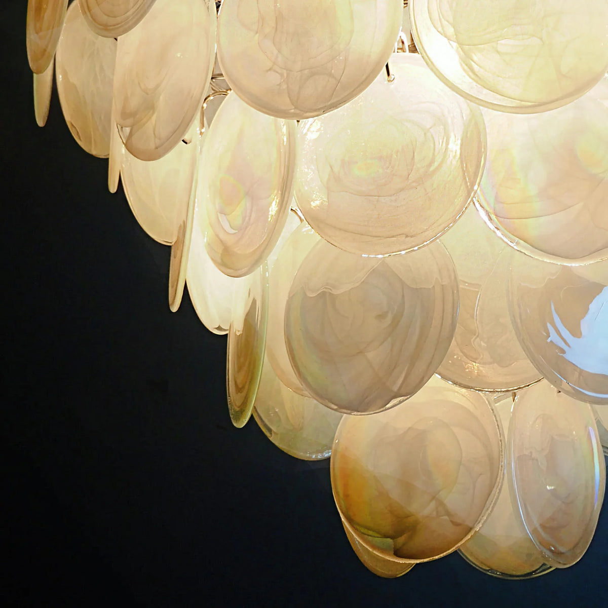 Vintage White Discs Chandelie - view 18 | Metavaya