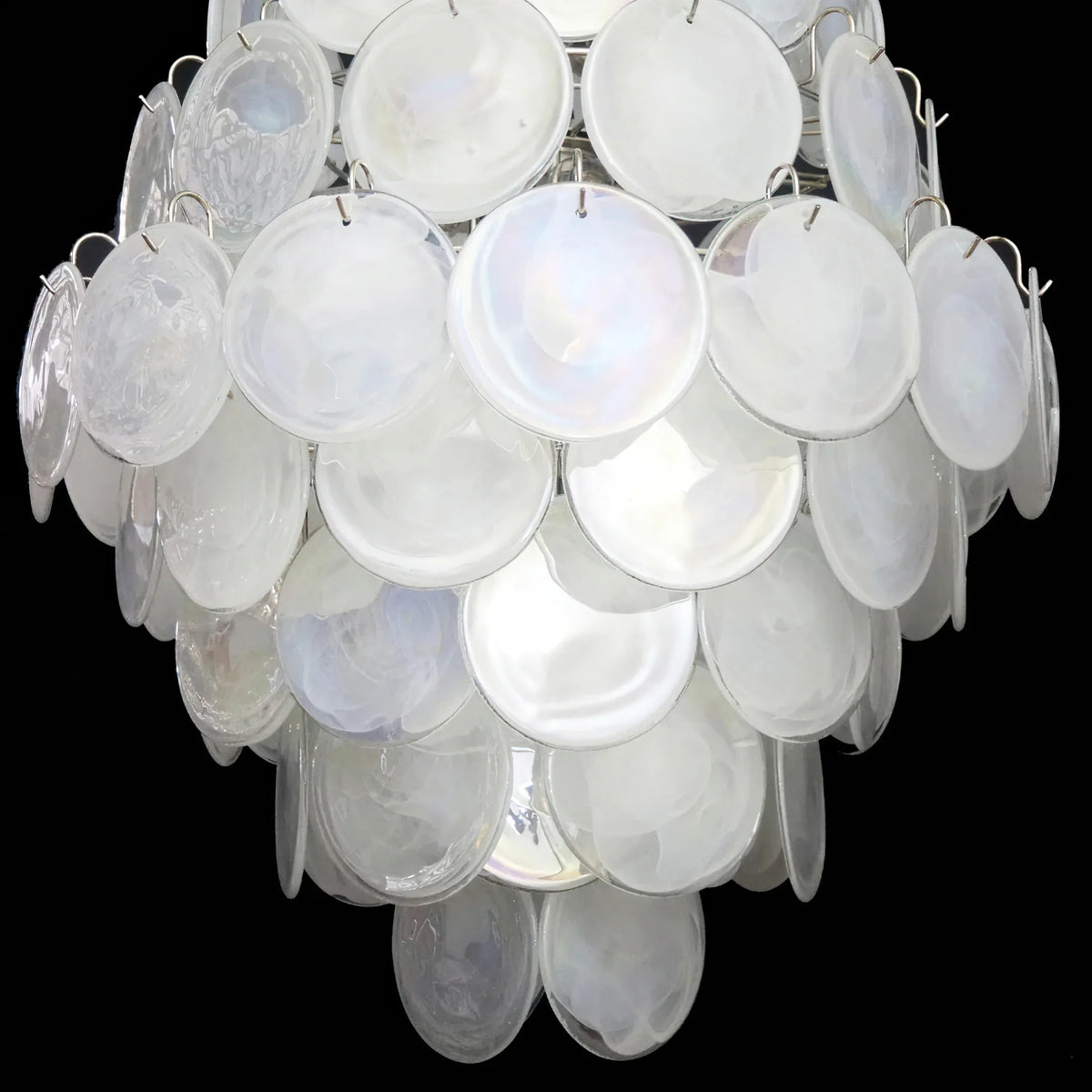 Vintage White Discs Chandelie - view 16 | Metavaya