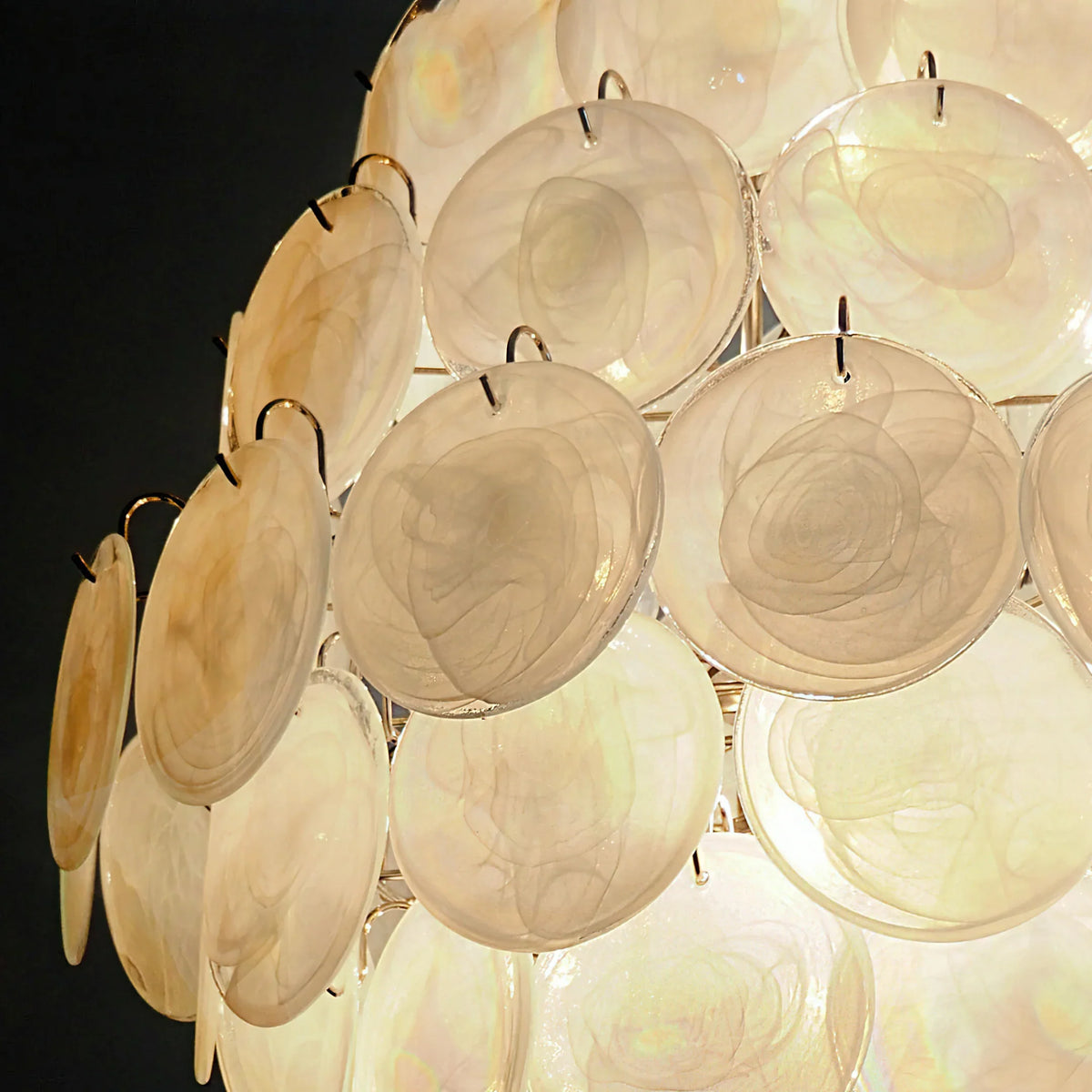 Vintage White Discs Chandelie - view 19 | Metavaya