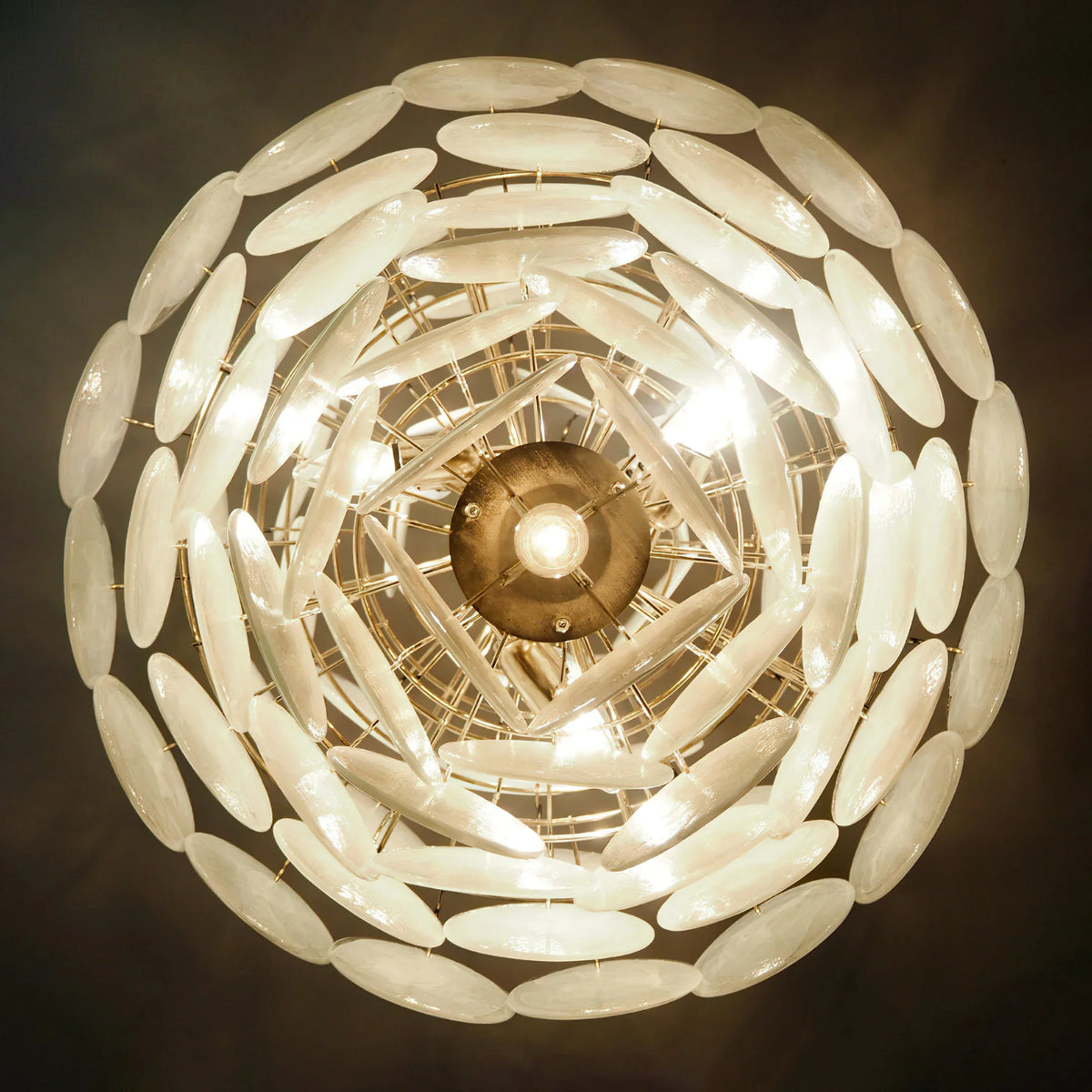 Vintage White Discs Chandelie - view 17 | Metavaya