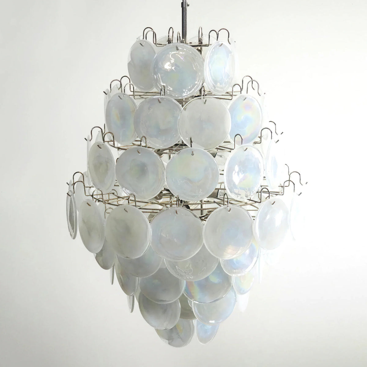 Vintage White Discs Chandelie - view 21 | Metavaya