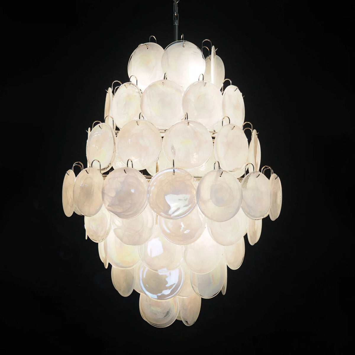 Vintage White Discs Chandelie - view 15 | Metavaya